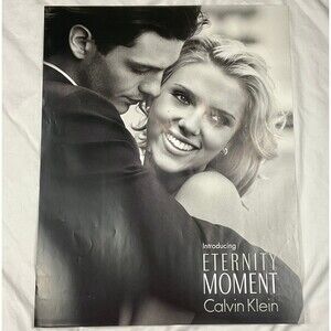 Vintage Y2K fragrance poster Eternity Moment Scarlett Johansson display 22 x 28